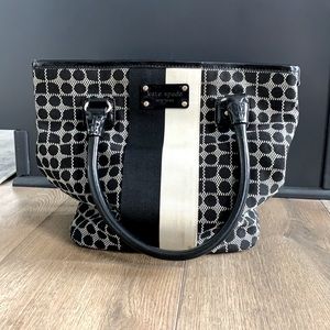 Kate Spade Handbag Black and White Fabric